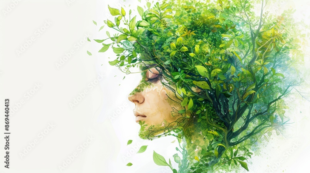 An uplifting illustration promoting mental health and positivity. An uplifting illustration promoting mental health and positivity.