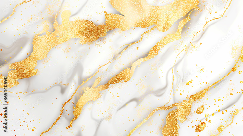 A gold and white swirl pattern with gold accents isolated on a white background A gold and white swirl pattern with gold accents isolated on a white background