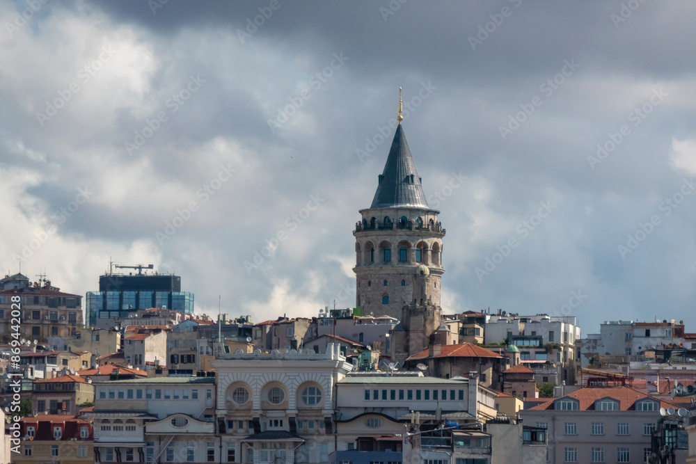 Naklejka premium Istanbul European Side Eminonu New Mosque Spice Bazaar Shopping Center Heart of the City Tourist Historical Peninsula Old Unique Buildings