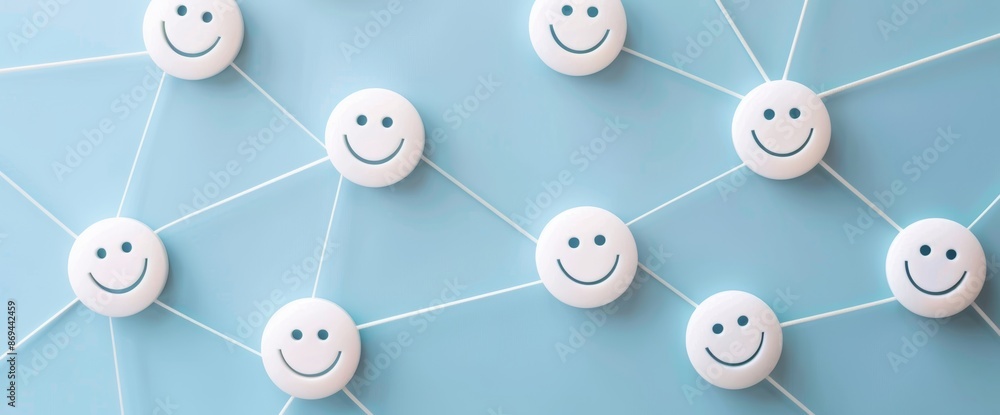 An interaction between wooden blocks and an emotion icon on a blue background, which represents positive thinking, mental health assessment, as well as World Mental Health Day. An interaction between wooden blocks and an emotion icon on a blue background, which represents positive thinking, mental health assessment, as well as World Mental Health Day.