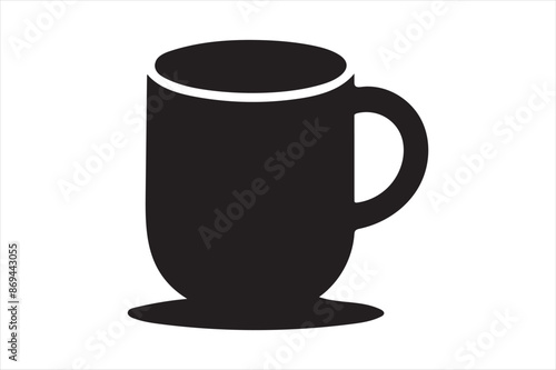 Coffee Mug Silhouette Design Vector Illustration Clipart Eps