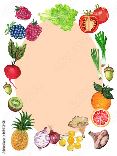 Wallpaper Mural Illustration of Farmers Market brochure Poster local organic healthy food event fair announce vegetables and fruits Torontodigital.ca