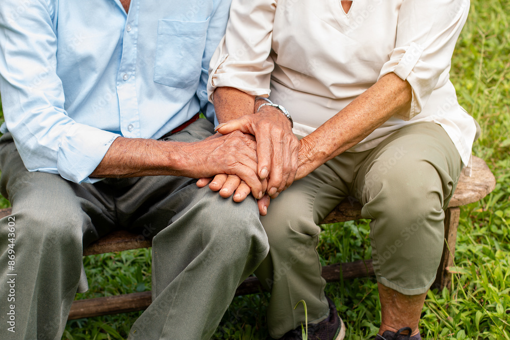 Lifestyle: close-up of the hands of an elderly couple Lifestyle: close-up of the hands of an elderly couple