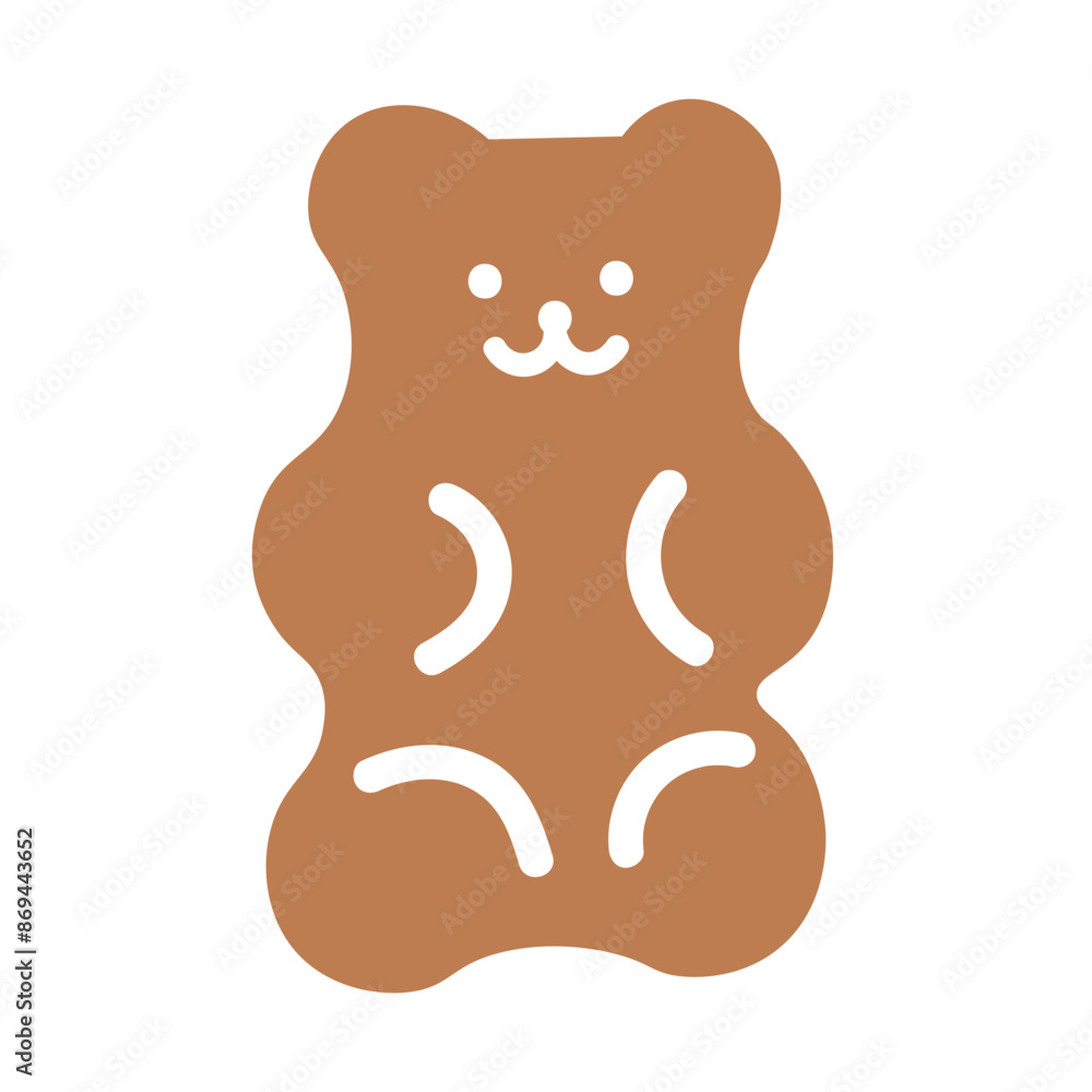 Obraz premium Cute Brown Jelly Bear Icon Set for Digital Design | Vector Illustration