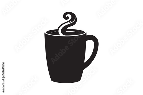 Coffee Mug Silhouette Design Vector Illustration Clipart Eps