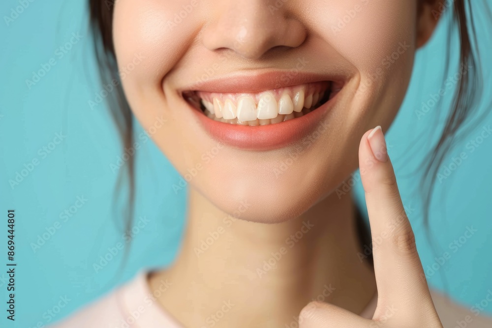 Smiling woman promoting dental health and hygiene concept. Smiling woman promoting dental health and hygiene concept.