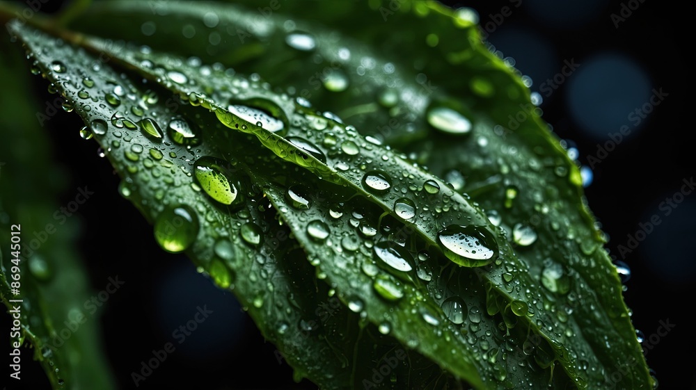 green macro leaf raindrops on fresh green leaves on a background green macro leaf raindrops on fresh green leaves on a background