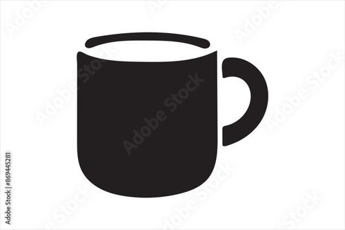 Coffee Mug Silhouette Design Vector Illustration Clipart Eps