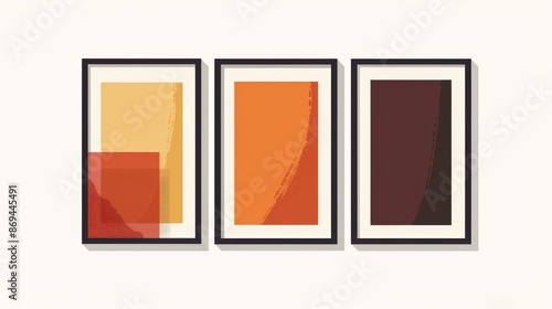 Decorative art photo frame wall cartoon for a gallery. Painting in abstract blob shapes for posters to hang. Minimal contemporary artwork collage for living room decor. Geometry museum exhibition.