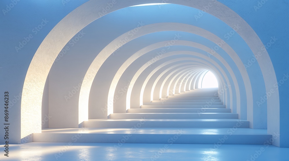 Futuristic White Arched Hallway Futuristic White Arched Hallway