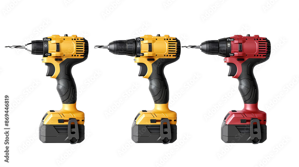 Cordless Power Drills - Yellow and Red Variants Cordless Power Drills - Yellow and Red Variants