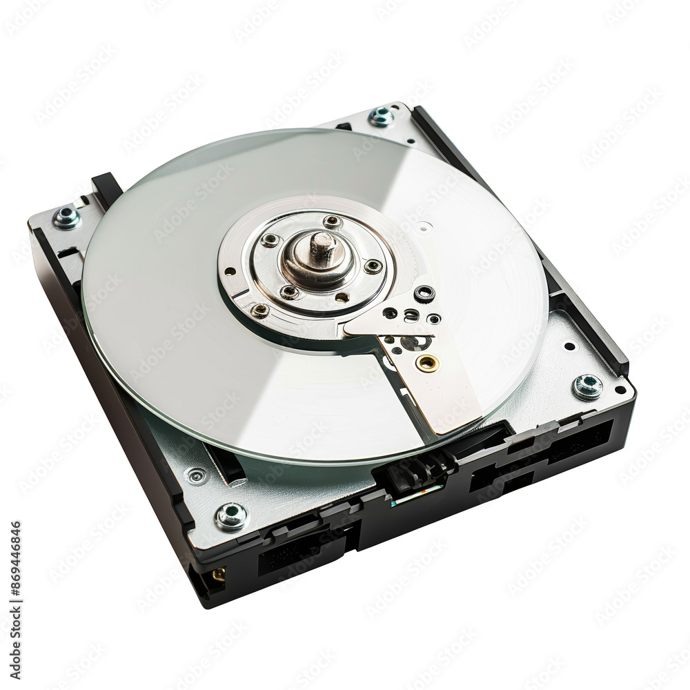 Inside View of a Hard Disk Drive - Technology and Data Storage Concept. Inside View of a Hard Disk Drive - Technology and Data Storage Concept.