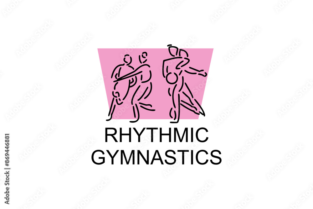 Rhythmic gymnastic sport vector line icon. practice gymnastic. sport pictogram, vector illustration. Rhythmic gymnastic sport vector line icon. practice gymnastic. sport pictogram, vector illustration.