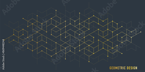 Abstract vector background with simple geometric figures and dots. Graphic design element and polygonal shape pattern