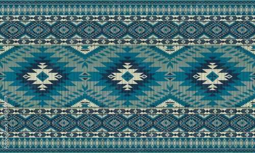 American tribal ethnic native pattern.Traditional Navajo,Aztec,Apache,Southwest and Mexican style fabric pattern.Abstract vector motifs pattern.For fabric,clothing,blanket,carpet,woven,wrap,decoration