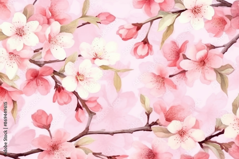 Seamless pattern with Beautiful Cherry blossom Seamless pattern with Beautiful Cherry blossom