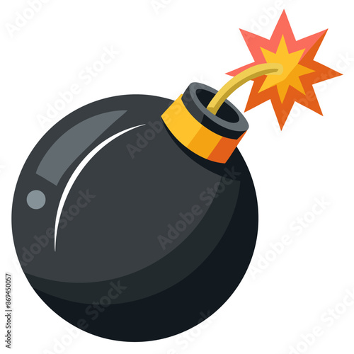 Illustration depicting a cartoon bomb with a lit fuse, conveying an explosive and dangerous theme