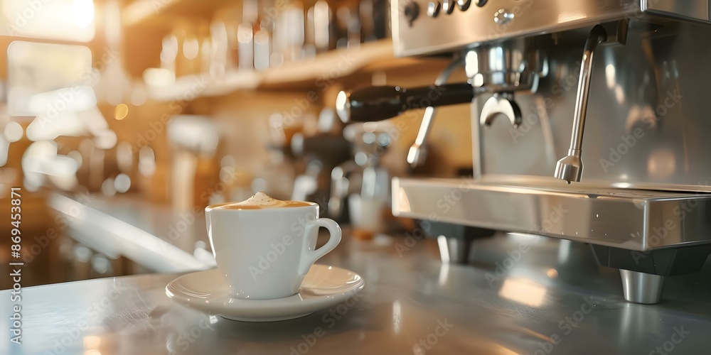 Coffee shop ambiance trendy bar counter steamy espresso machine aromatic ground coffee. Concept Cafe Atmosphere, Trendy Decor, Espresso Aesthetics Coffee shop ambiance trendy bar counter steamy espresso machine aromatic ground coffee. Concept Cafe Atmosphere, Trendy Decor, Espresso Aesthetics