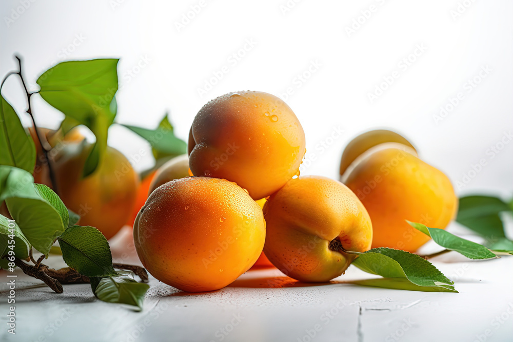 Apricots on a white background Apricots on a white background