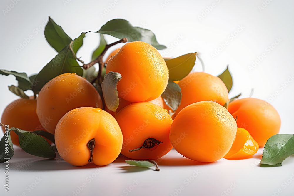 Apricots on a white background Apricots on a white background