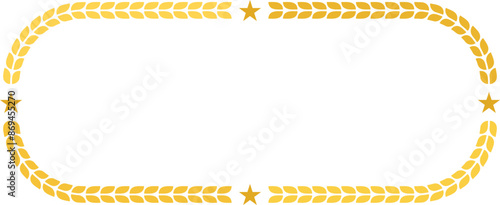 Blank leaf and star frame illustration. Blank copy space of logo for your design. 