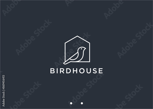 bird house logo design vector silhouette illustration photo