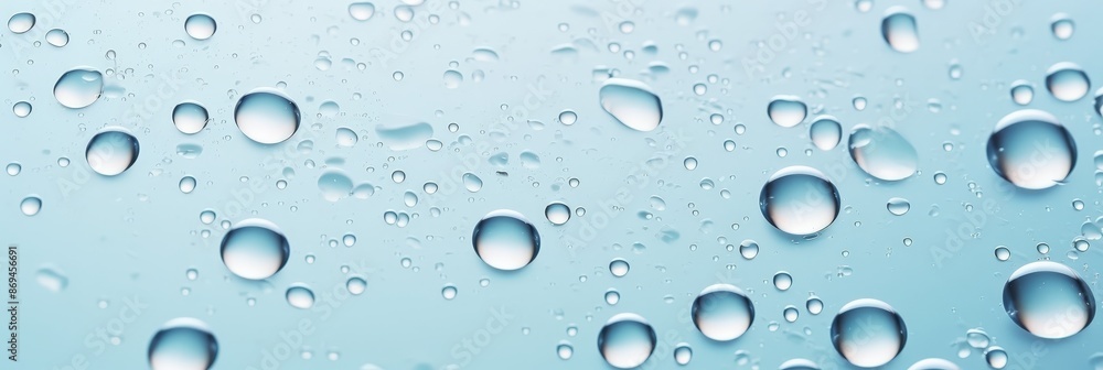 Water Droplets on a Blue Surface Water Droplets on a Blue Surface