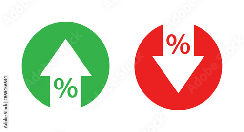 Arrow up and arrow down with percentage icon