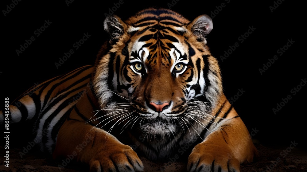 Fototapeta premium tiger on the rock,Tiger, Wildlife, Feline, Predator, Rock, Jungle, Nature, Majestic, Powerful, Big cat, Carnivore, Stripes, Camouflage, Strength, Beauty, Wild, Endangered, Habitat, Solitary, Stealth, 