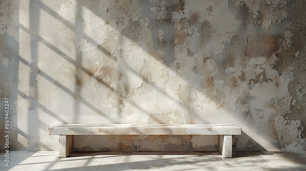 Rustic Bench Against Textured Wall Rustic Bench Against Textured Wall