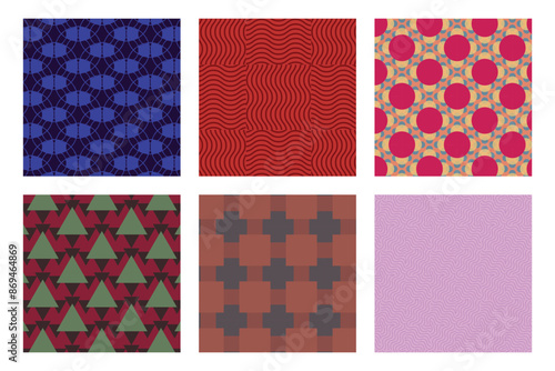 6 Pattern geometric designs bundle.