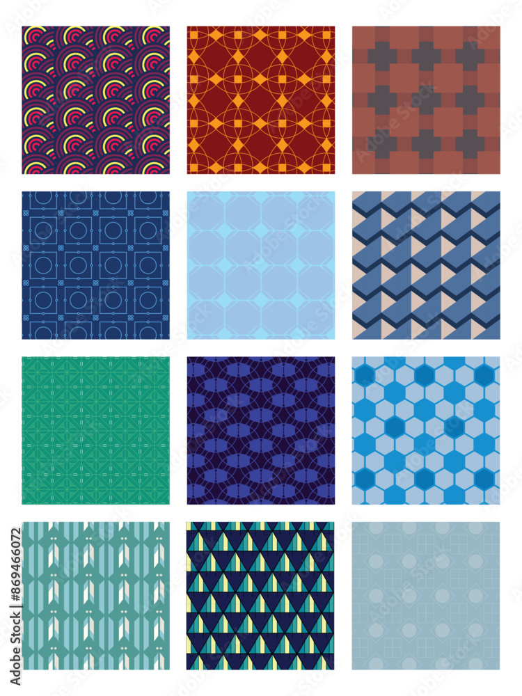 12 Pattern geometric designs bundle. 12 Pattern geometric designs bundle.