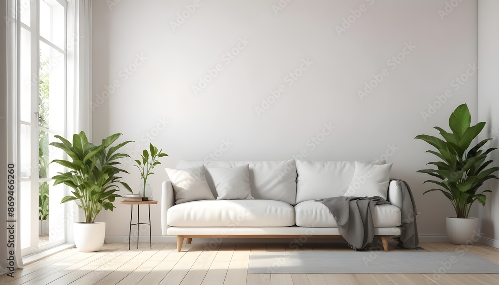 Mockup poster frames on the wall of the room. Modern Interior mockup. Apartment background. Modern Japandi interior design. 3D render Mockup poster frames on the wall of the room. Modern Interior mockup. Apartment background. Modern Japandi interior design. 3D render