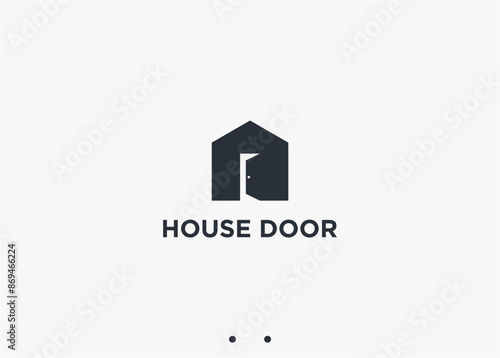 house door logo design vector silhouette illustration