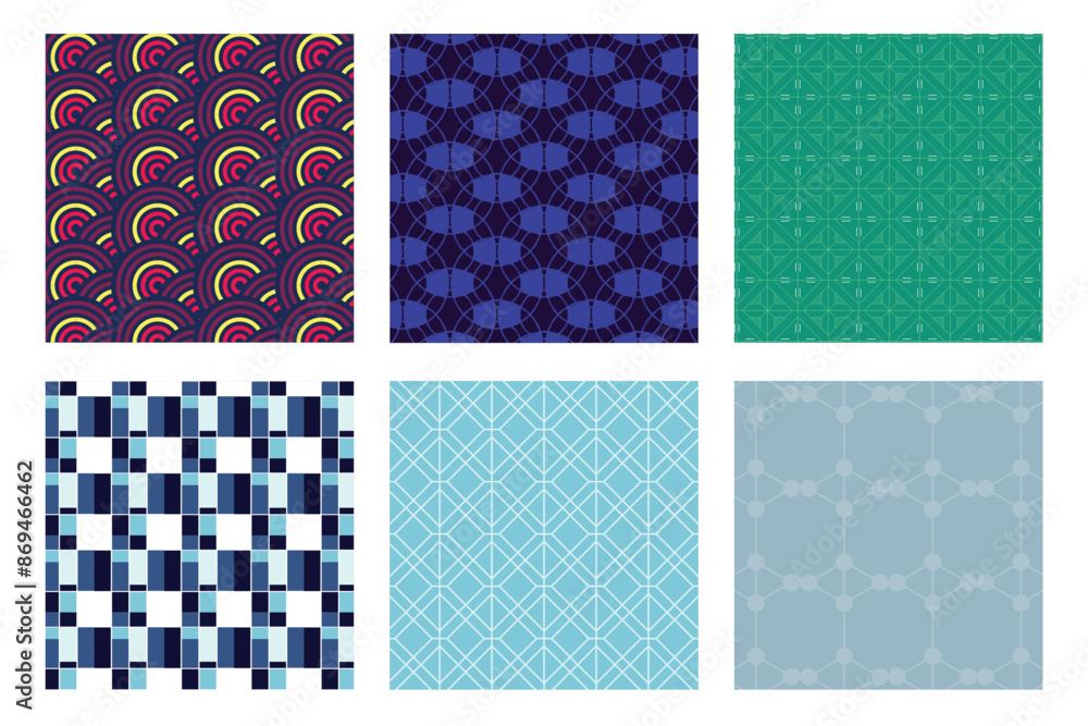 6 Pattern geometric designs bundle. 6 Pattern geometric designs bundle.
