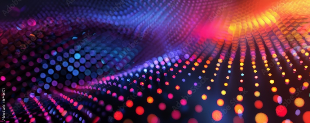 Neon dots on a black background Neon dots on a black background