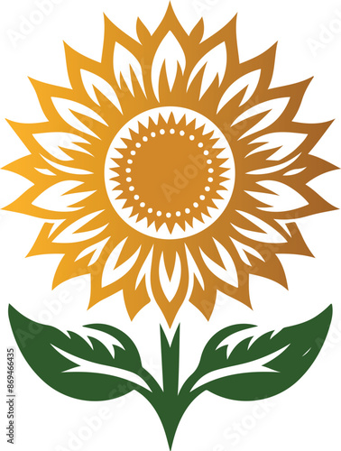  Sunflower, flower  silhouette like the logo vector  photo