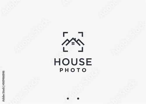 house photo logo design vector silhouette illustration