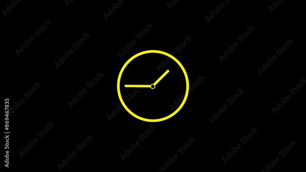 Clock icon animation on the black background. Clock icon animation on the black background.