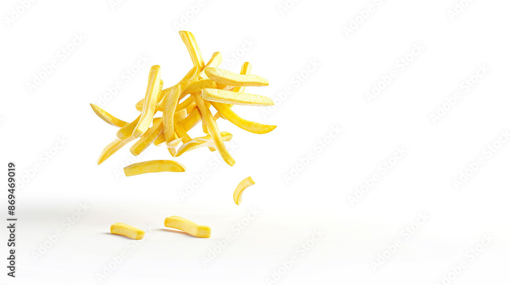 french fries on white background french fries on white background