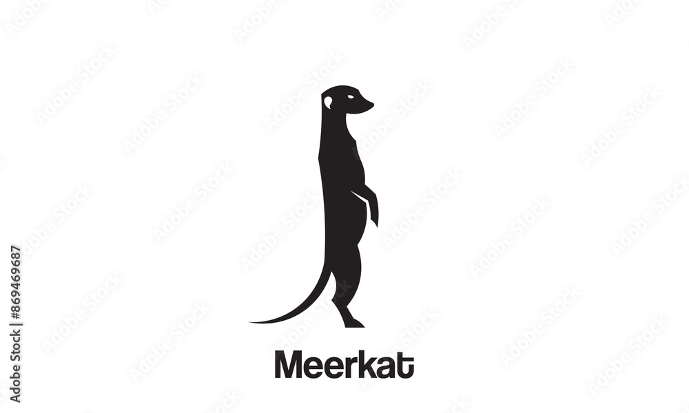 Obraz premium Meerkat vector logo design, Meerkat icon, isolated white background.