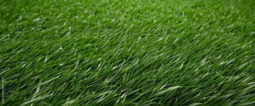 Lush green artificial grass texture. Synthetic turf close-up, garden design concepts. Green extra wide banner Lush green artificial grass texture. Synthetic turf close-up, garden design concepts. Green extra wide banner