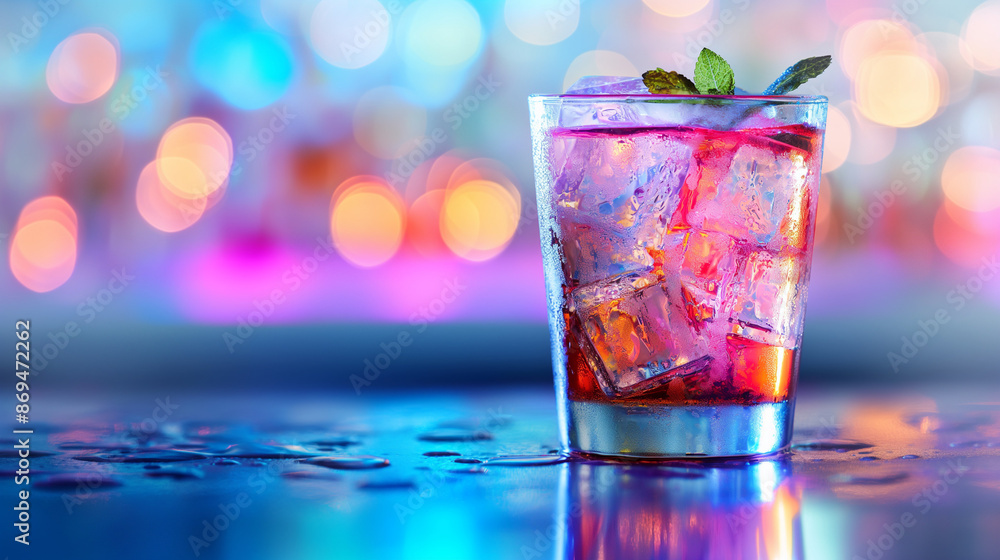 glass with drinks on beautiful background glass with drinks on beautiful background