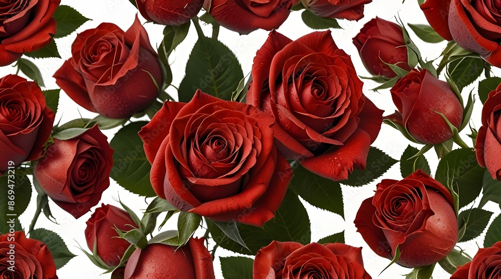 red rose bouquet isolated on white background.generative.ai red rose bouquet isolated on white background.generative.ai