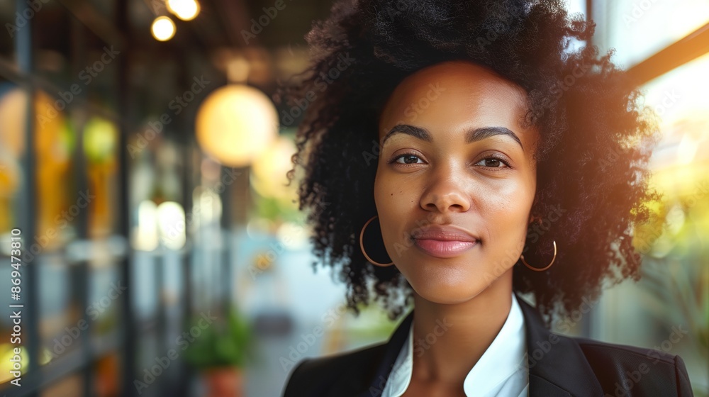 Obraz premium a woman with a suit looking at the camera with a serious look on her face