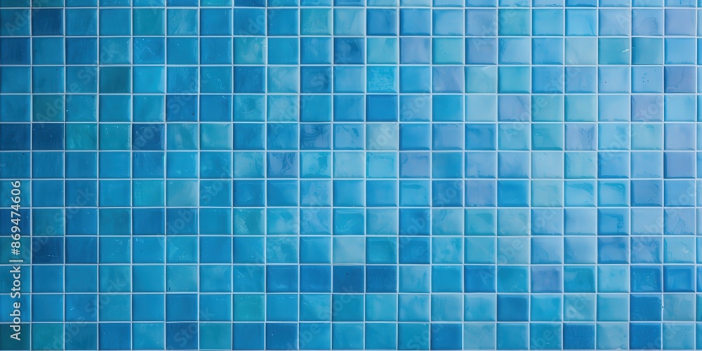 Fototapeta premium Blue Mosaic Tiles - Wall Texture