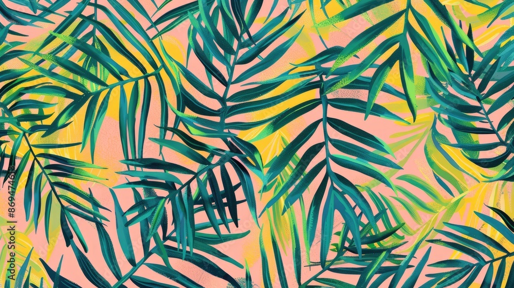 Tropical palm leaf pattern, summer vibes Tropical palm leaf pattern, summer vibes