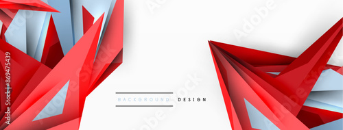 Minimal geometric abstract background. Low poly dynamic triangle design. Trendy techno business template for wallpaper, banner, background or landing