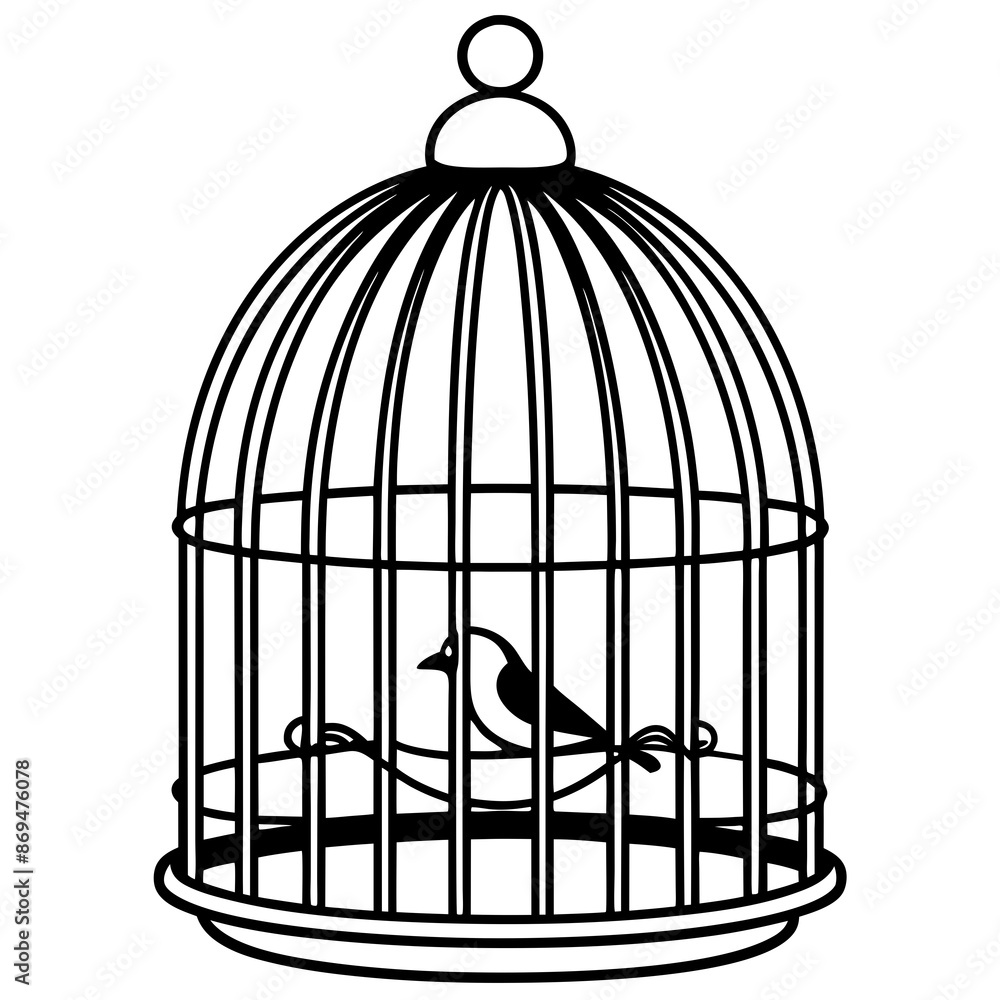 Silhouette of birdcage vector illustration Silhouette of birdcage vector illustration