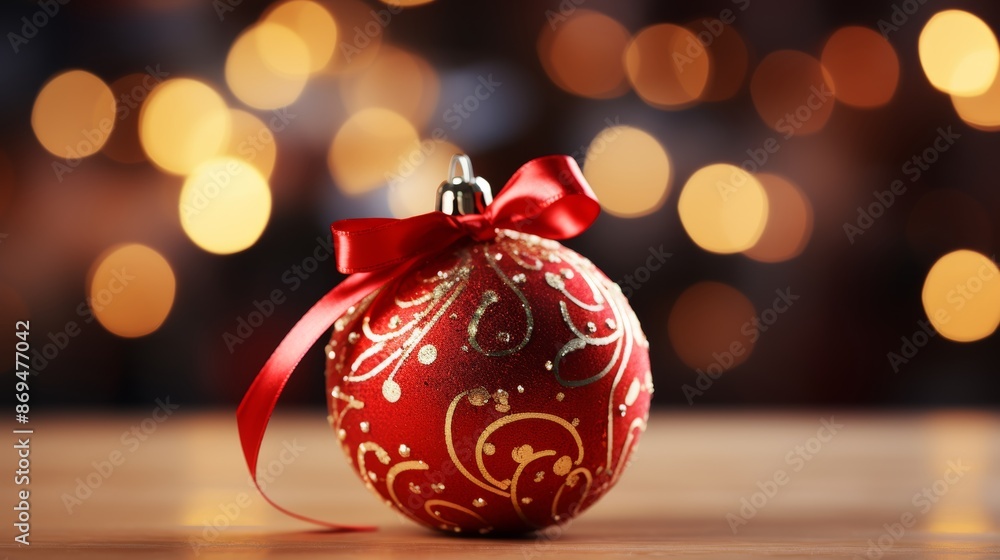beautiful red Christmas ball with gold ornament beautiful red Christmas ball with gold ornament
